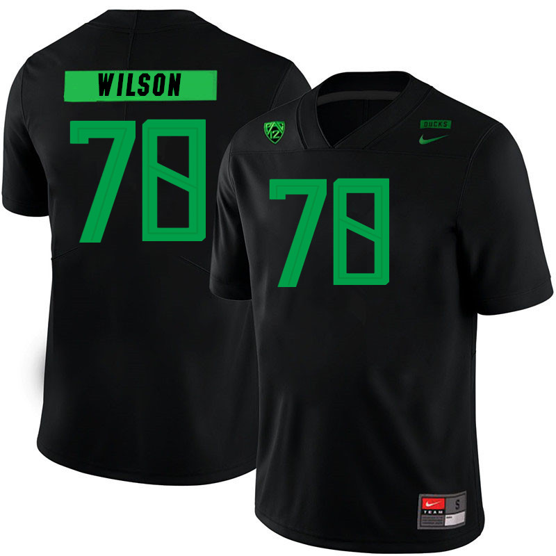 Men #78 Gernorris Wilson Oregon Ducks College Football Jerseys Stitched Sale-Black